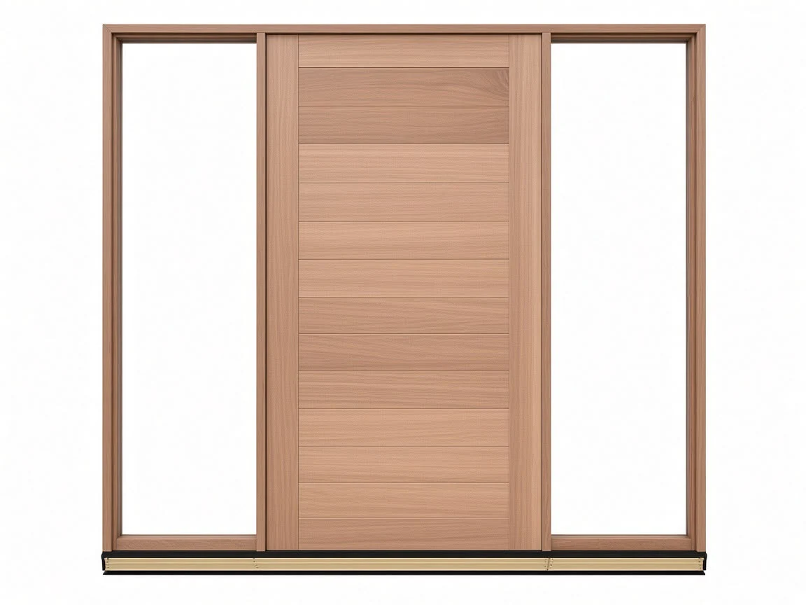 Horizontal panel entry exterior door design